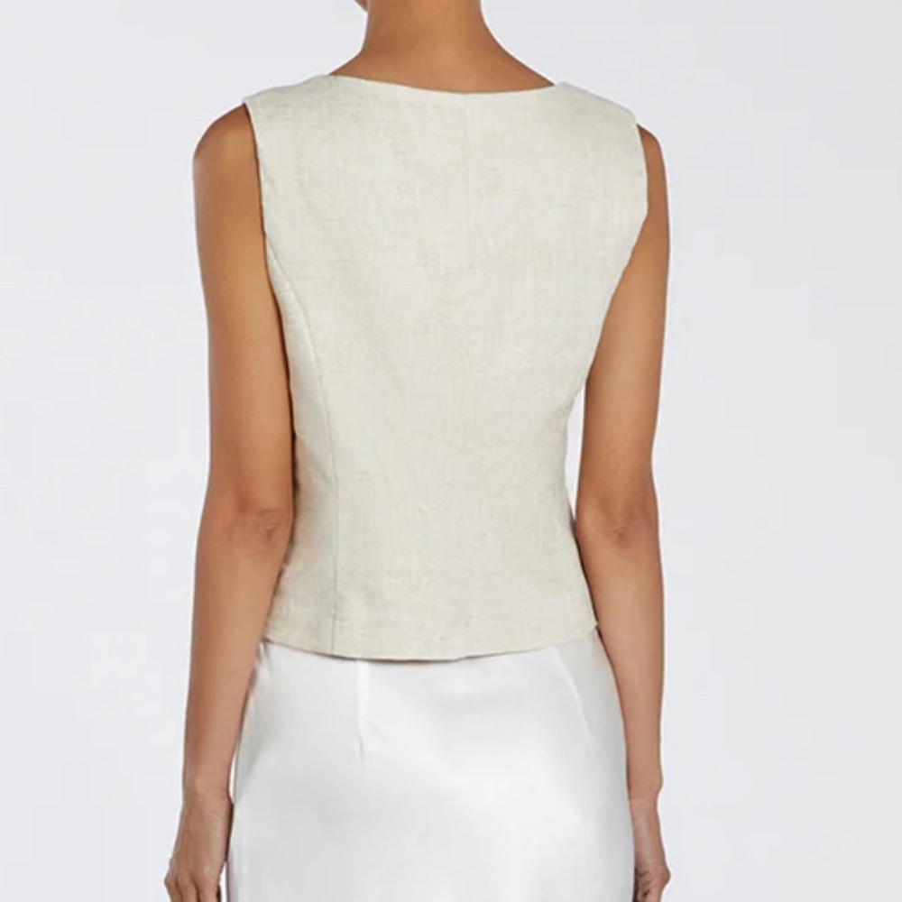 Dissh natural linen Oscar scoop neck vest - size small/4 - Picture 3 of 4